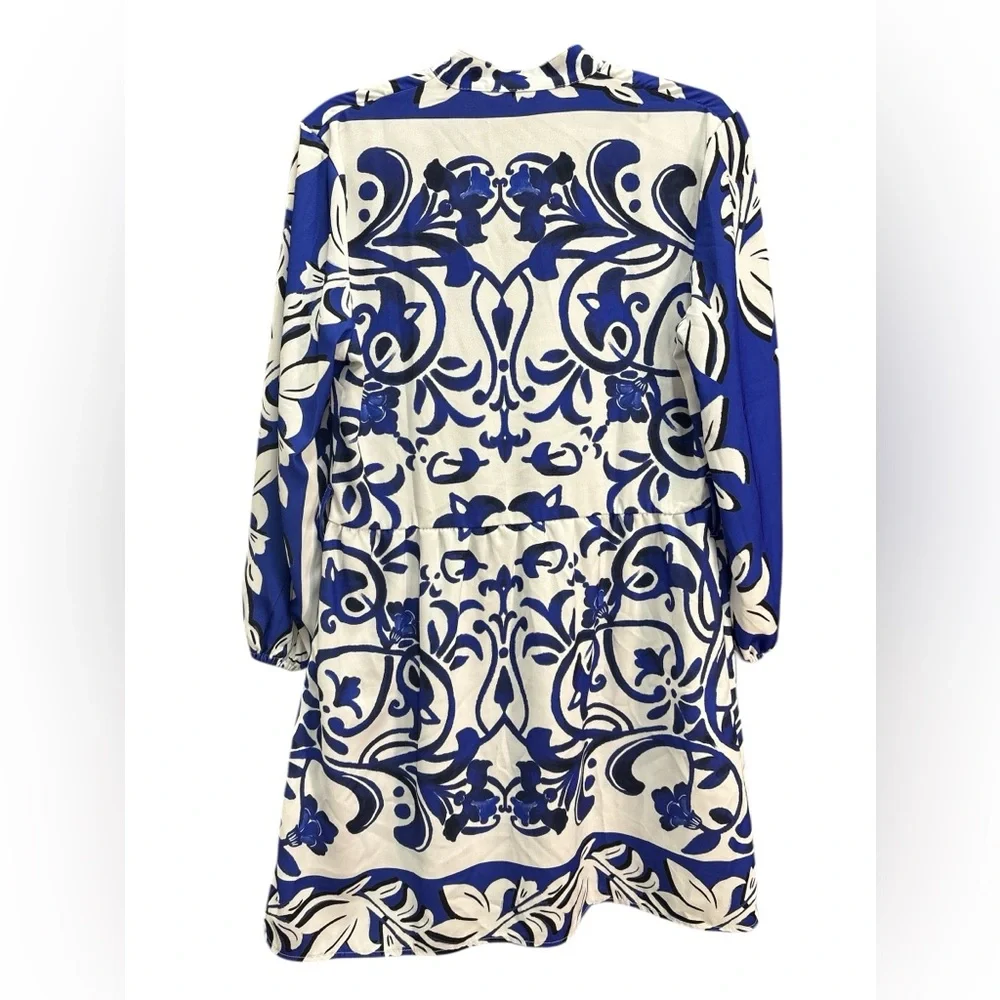 Anthropologie Sunday Up Blue White Shirt Dress Mini Medium - Picture 5 of 5